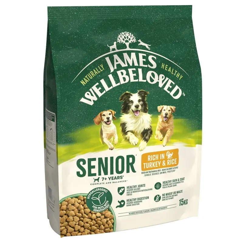 James Wellbeloved Senior Dog Hypoallergenic Turkey & Rice - 15Kg