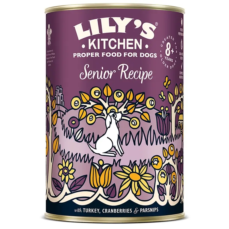 Lilys Kitchen Senior Recipe Wet Dog Food With Turkey 400G Tin