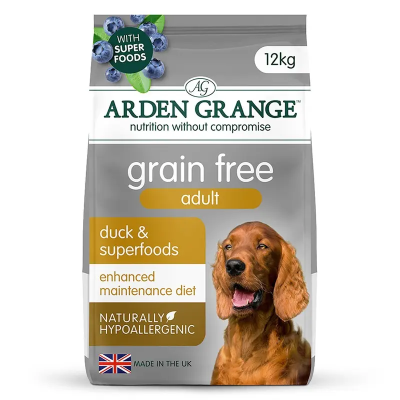 Arden Grange Grain Free Dry Adult Dog Food Duck & Superfoods 12Kg