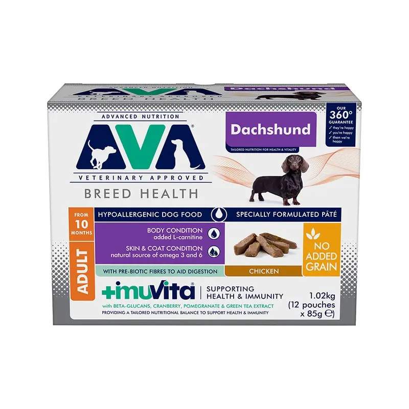 Ava Veterinary Approved Dachshund Wet Adult Dog Food Pt 12X85G