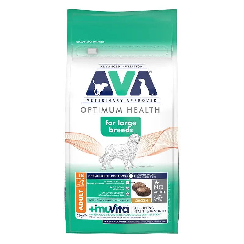 Ava Veterinary Approved Optimum Health Large Breed Dry Adult Dog Food Chicken 2Kg