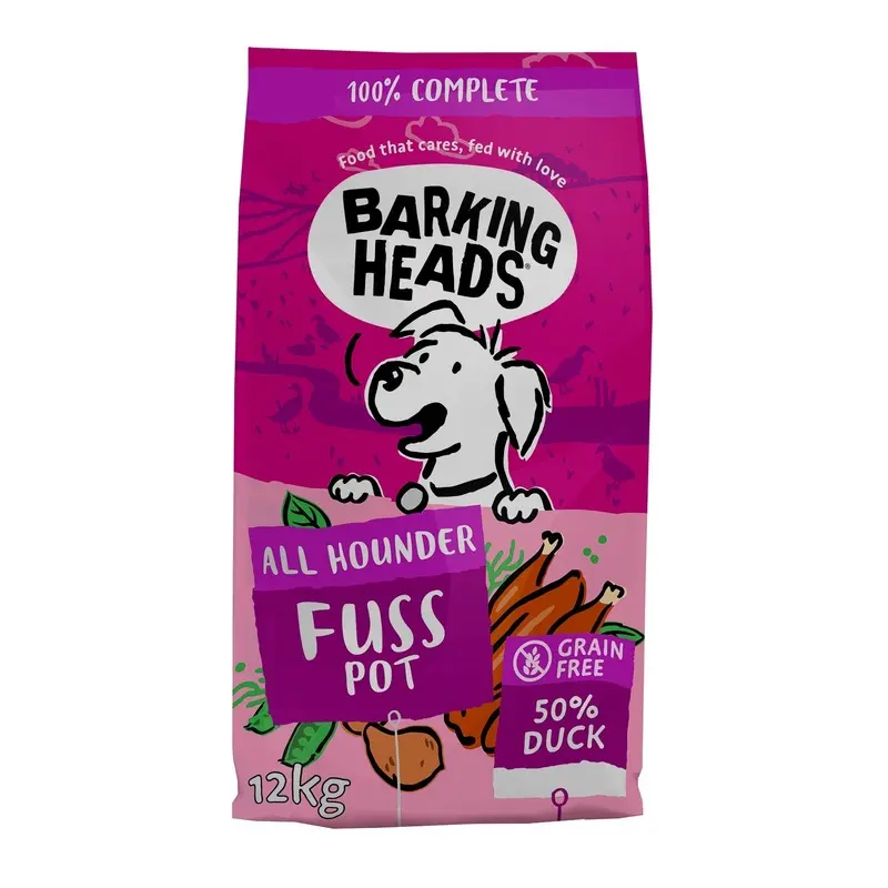 Barking Heads All Hounder Fuss Pot Duck Dog Dry Food - Grain 12Kg