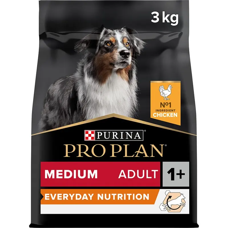 Pro Plan Medium Everyday Nutrition Adult Dry Dog Food Chicken 3Kg