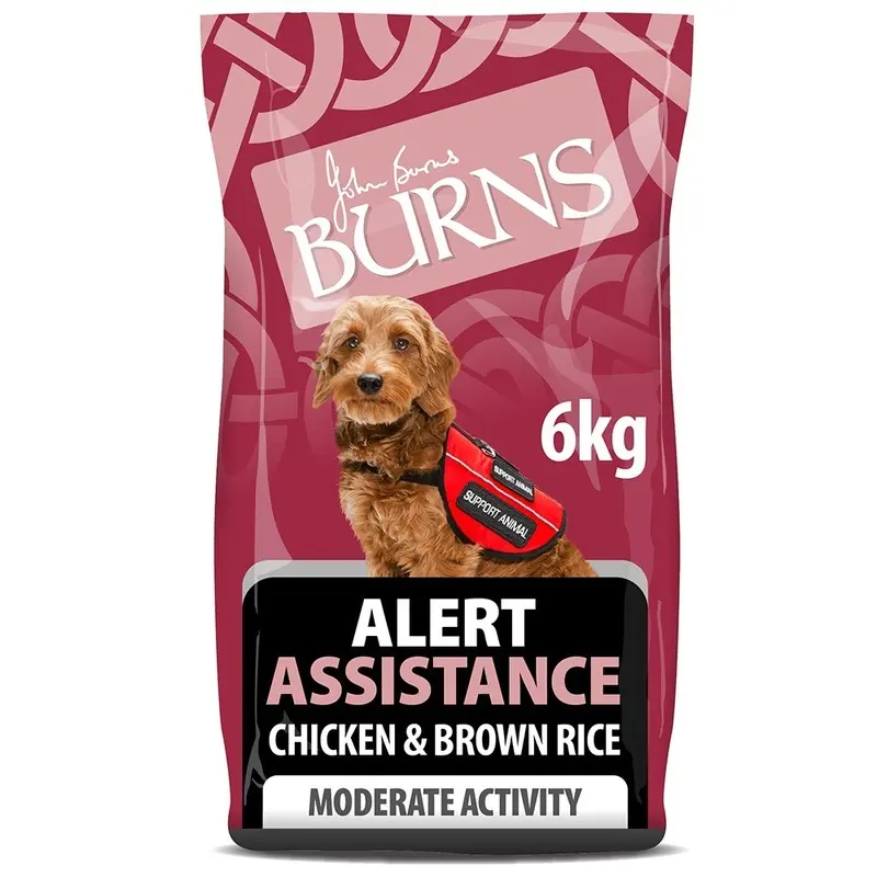 Burns Alert Assistance Chicken And Rice Adult And Senior Dog Food - Brown 6Kg