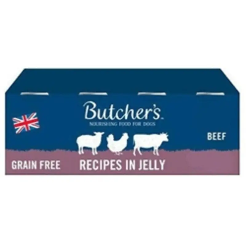 Butchers Beef & Liver In Jelly Dog Food Tin - Pack (12) 400G
