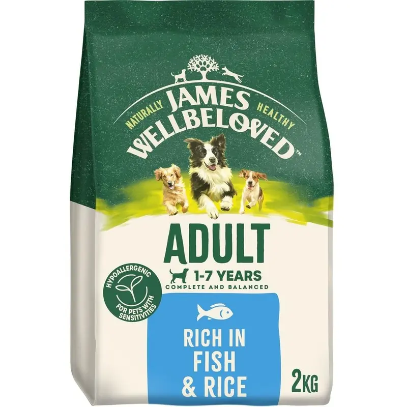 James Wellbeloved Dog Adult Hypoallergenic Dry Food Fish and Rice 2 kg