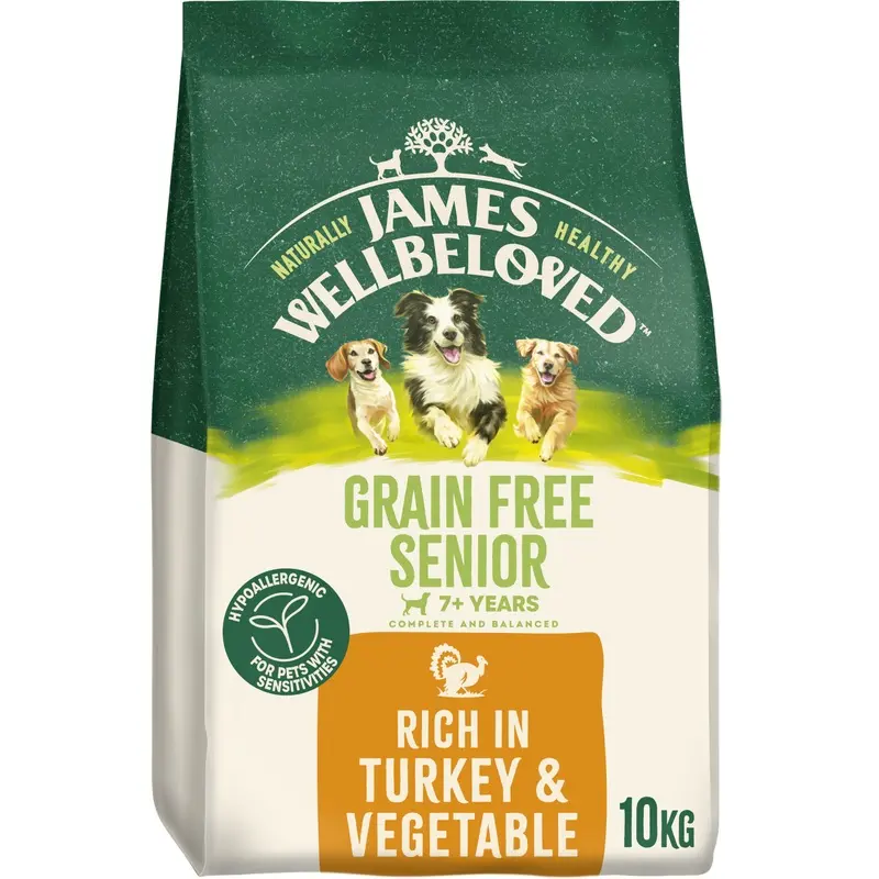 James Wellbeloved Grain Free Senior Dry Dog Food Turkey & Vegetables 10Kg