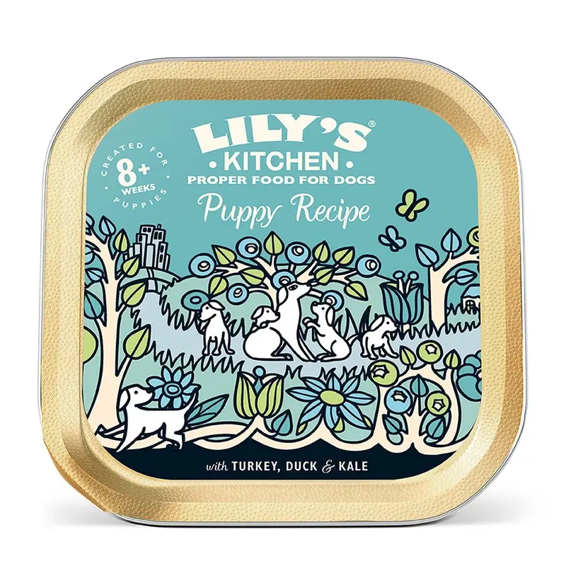Lilys Kitchen Puppy Recipe Wet Dog Food With Turkey, Duck And Kale Tray 150G Tray