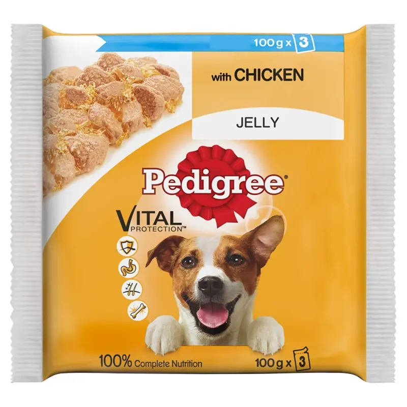 Pedigree Adult Chunks Rich Chicken In Jelly X (3 X 100 G) Size 14