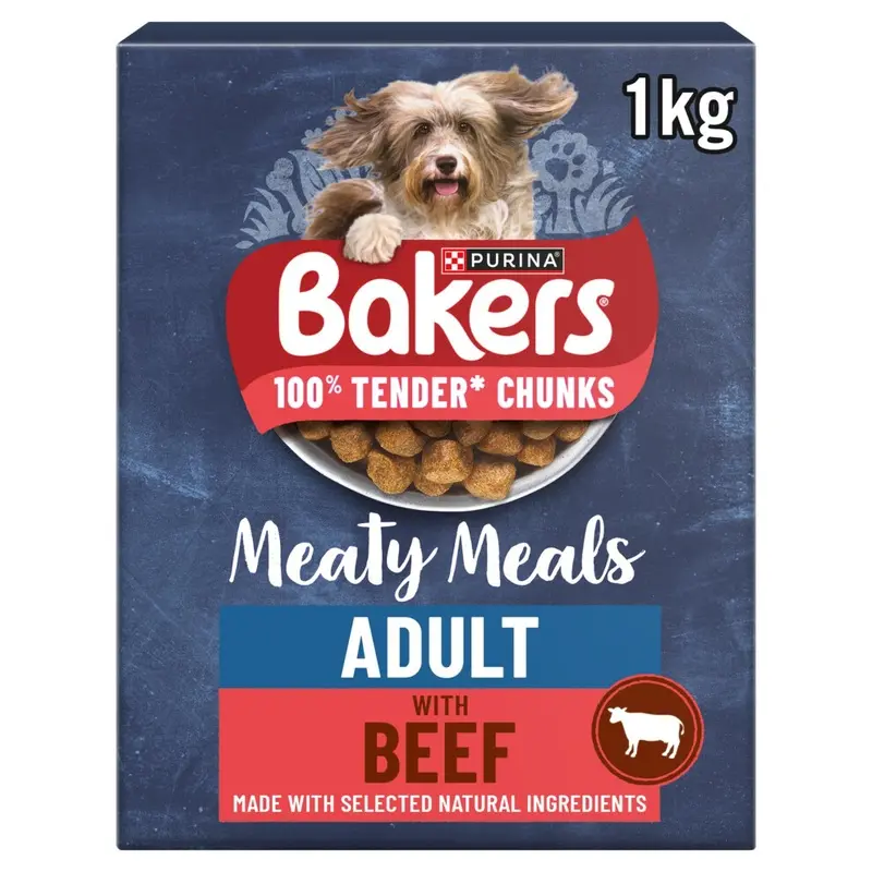 Bakers Meaty Meals Beef Dry Dog Food, (Pack Of 5) 1Kg