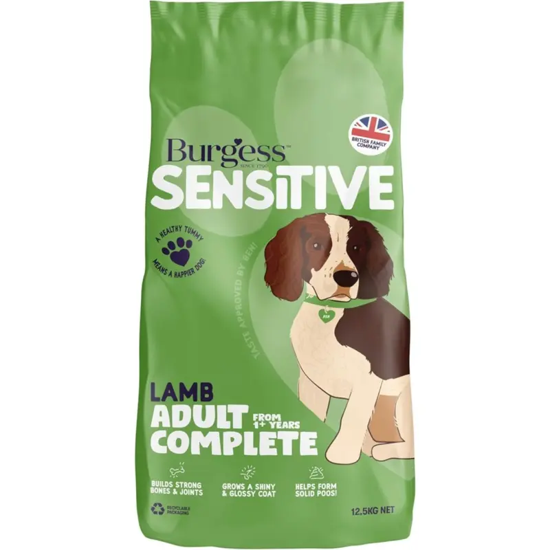 Burgess Sensitive Dry Dog Food Lamb, 12.5 Kg (Pack Of 1) 12.5Kg
