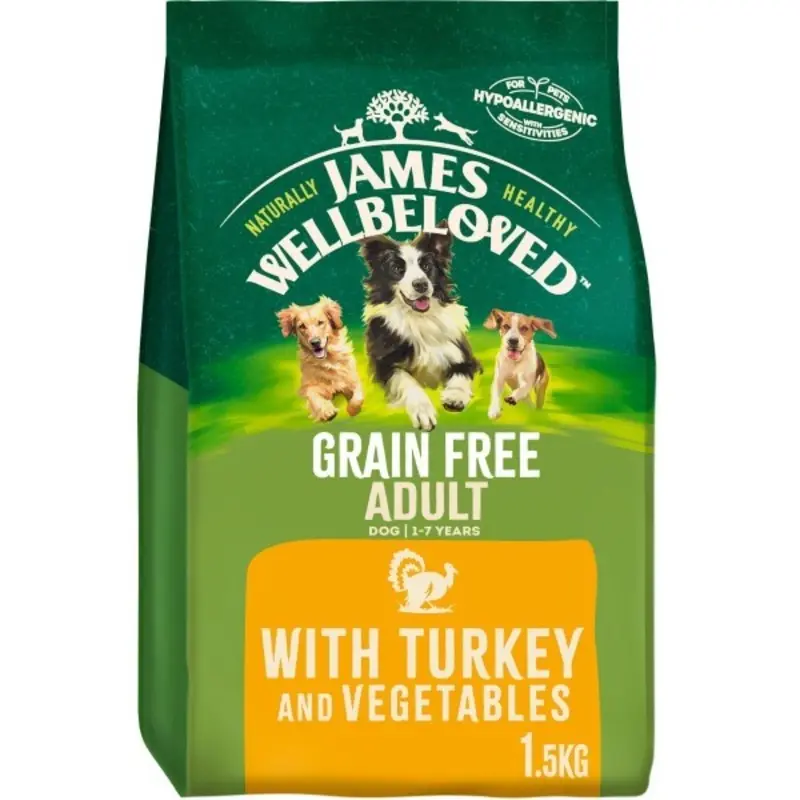 James Wellbeloved Free Adult Dog Turkey And Veg Food - Grain 1.5Kg