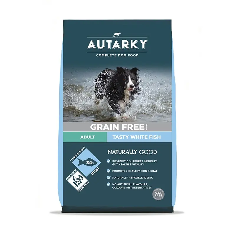Autarky Complete Grain Free Dry Adult Working Dog Food White Fish And Potato 2Kg