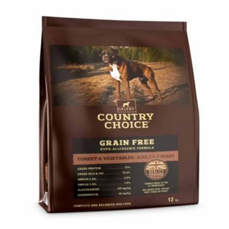 B&Q Gelert Country Choice Free Turkey & Veg 12Kg Grain