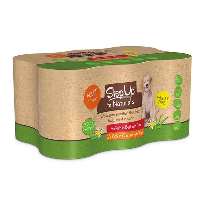 Step Up To Naturals Wet Adult Dog Food Tripe Variety Pack 6 X 395G