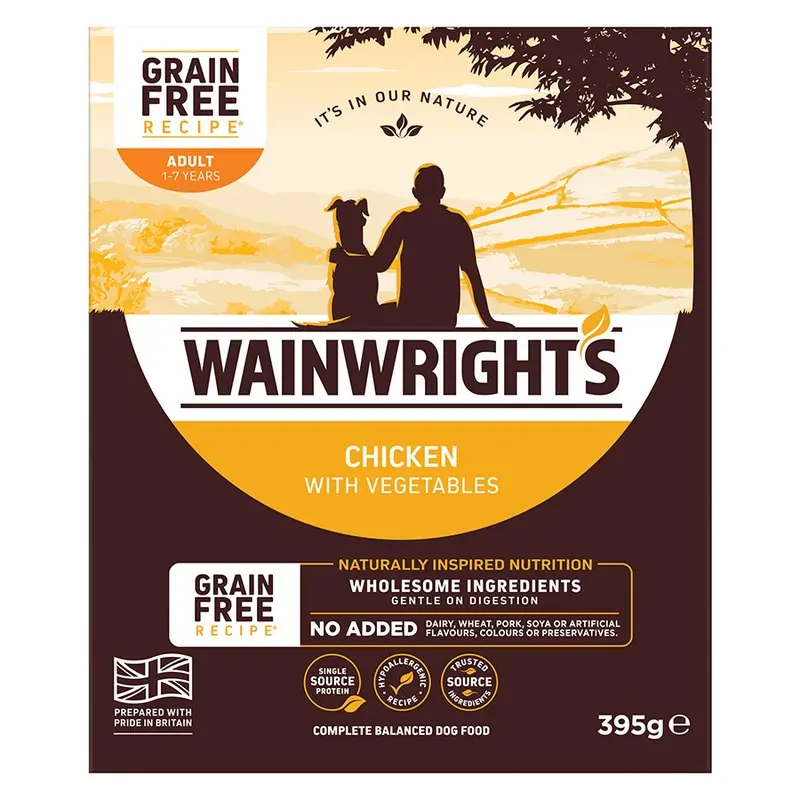 Wainwrights Grain Free Wet Adult Dog Food Chicken 395G Tray