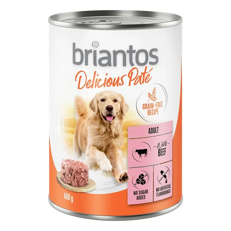 Briantos 6 X 400G Delicious Pat Wet Dog Food - Special Price! * - Beef (6 X 400G)