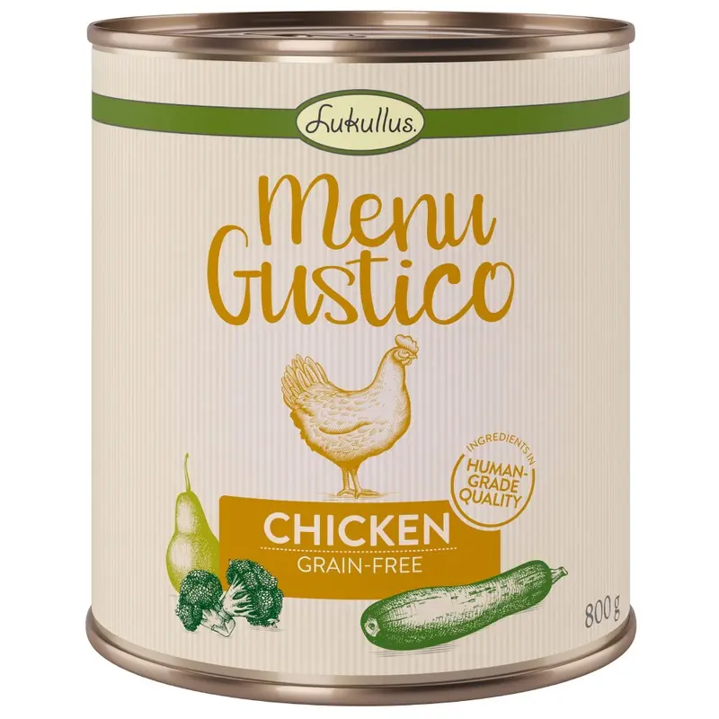 Lukullus 6 X 800G Wet Dog Food - 5 + 1 Free! * - Menu Gustico Chicken  Grain-Free (6 X 800G)