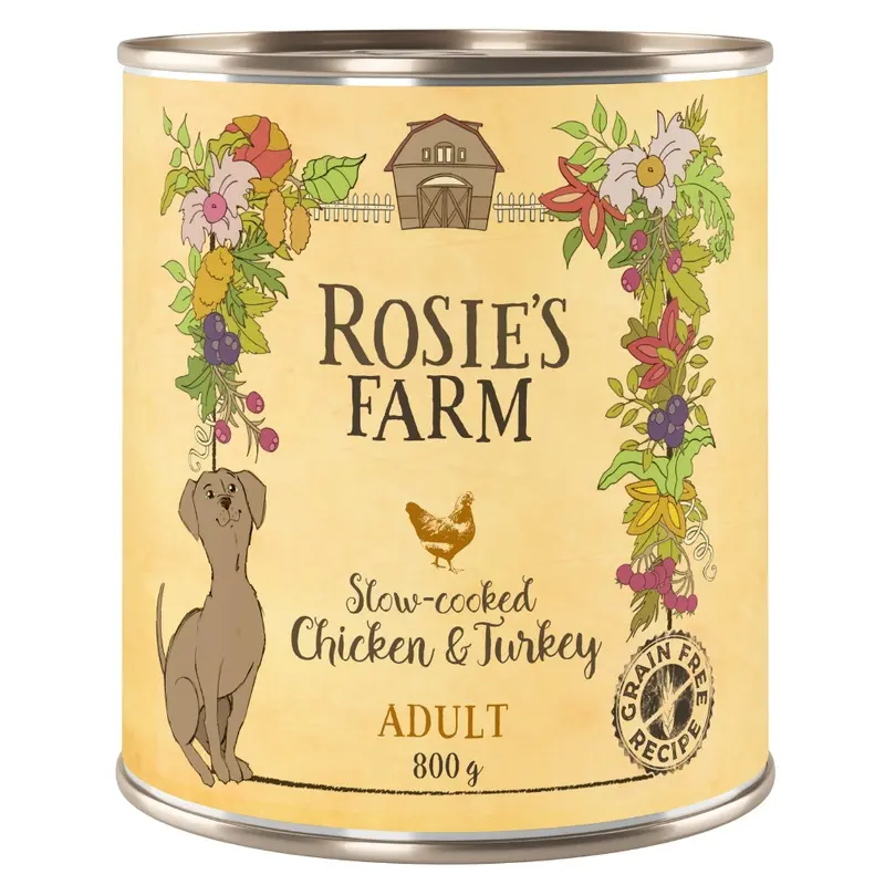 Rosies Farm Adult Slow-Cooked Chicken & Turkey - 6 X 800G