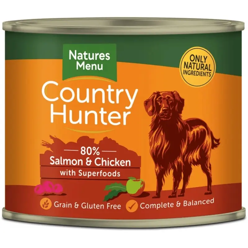 Country Hunter Salmon Dog Cans & Chicken With Super Food For Adult Dogs 600G