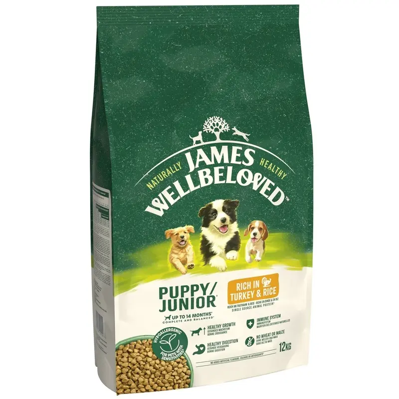James Wellbeloved Puppy Dog Hypoallergenic Turkey & Rice - 12Kg