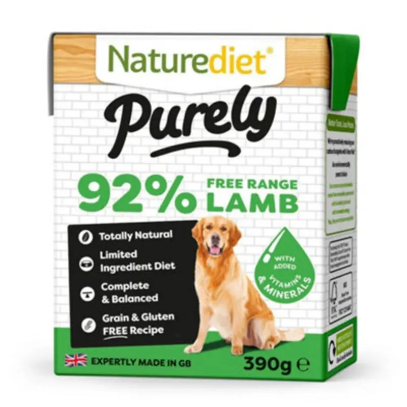 Naturediet Naturediet Purely Lamb 390G (Pack Of 18) Grain