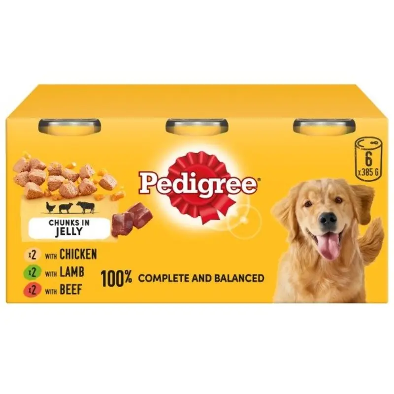 Pedigree Mixed Selection In Jelly Dog Tins - X 385G Size 6