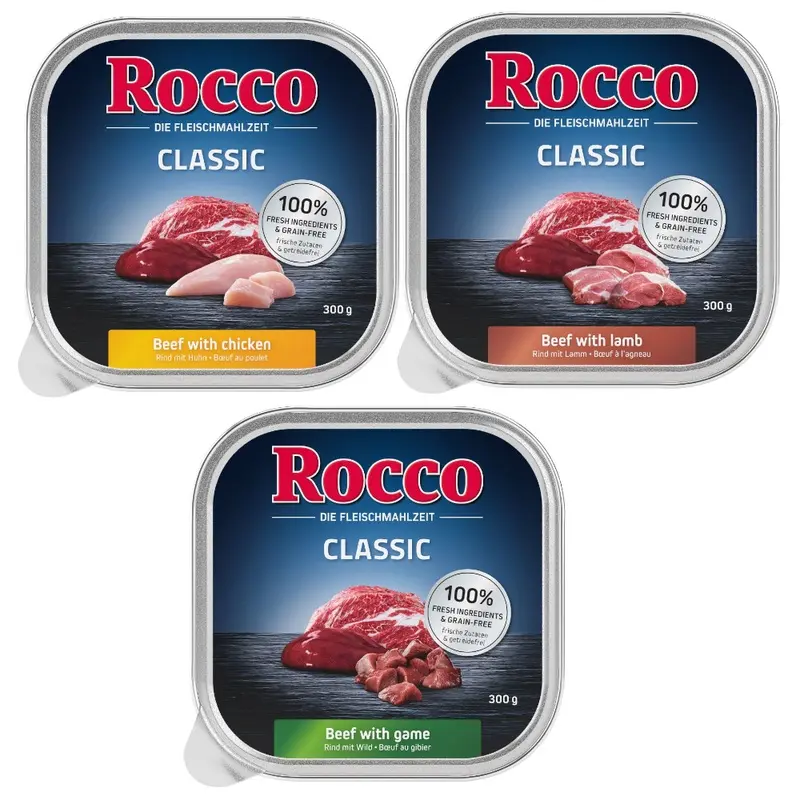 Rocco Classic Trays 9 X 300G - Mix 2: Lamb, Chicken, Game