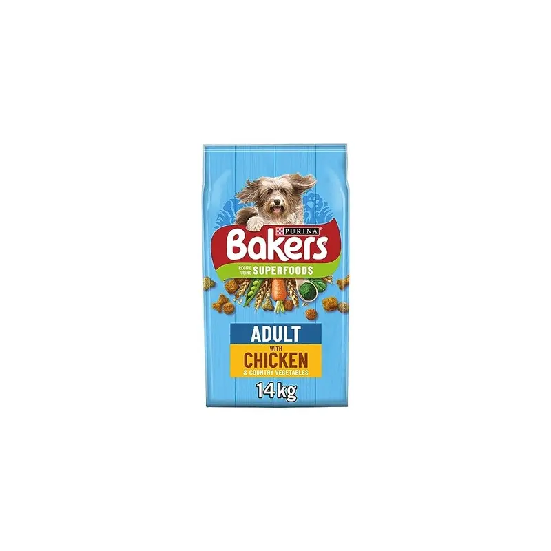 Bakers Adult Dry Dog Food Chicken And Veg 14 Kg, Packaging May Vary 14Kg