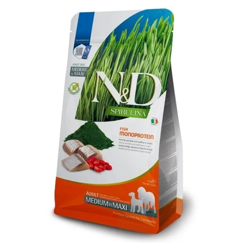 Farmina Nandd Spirulina In Herring For Maxi Adult Dogs - 7Kg Grain Medium