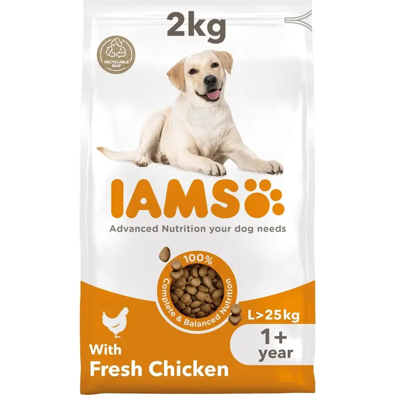 Iams Adult Breed Dog Food With Fresh Chicken - 2Kg Large