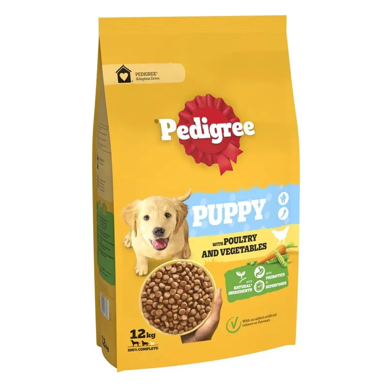Pedigree Puppy Complete Dog Dry Food For Dogs With Poultry And Rice 12 Kg Medium