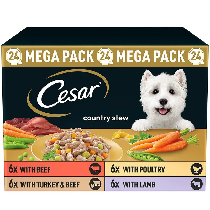 Cesar Country Stew Wet Adult Dog Food Mixed In Loaf 24 X 150G Trays