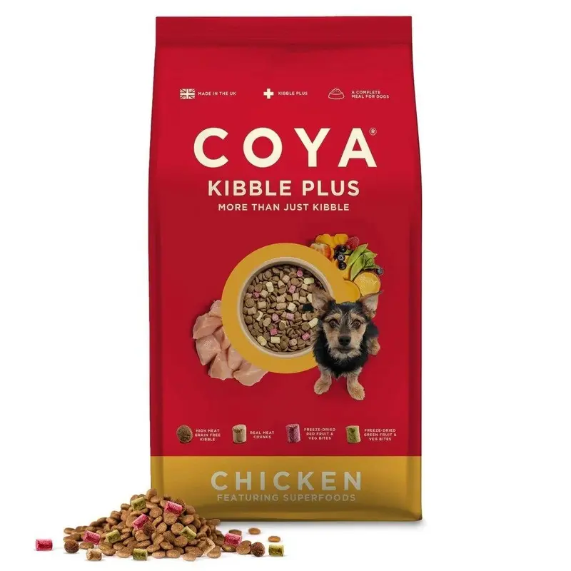 Coya Kibble Plus Chicken Adult Dog Food - Green/Red/Salmon 1.5Kg