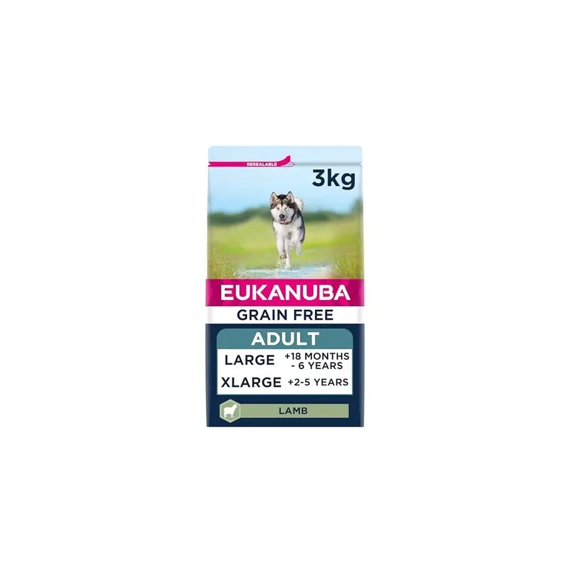 Eukanuba Grain Free Adult Dry Dog Food Lamb 3Kg Large