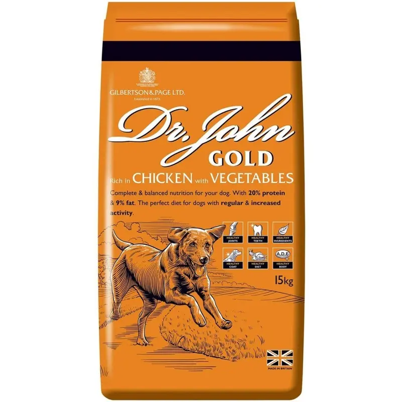 Sunukerr Gold Dr John Dry Dog Food Chicken With Vegetables Adult Working Dogs 15Kg