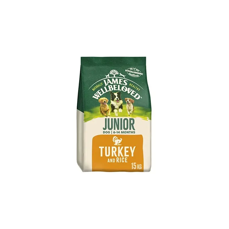James Wellbeloved Junior Turkey & Rice 15 Kg Bag, Hypoallergenic Dry Dog Food 15Kg