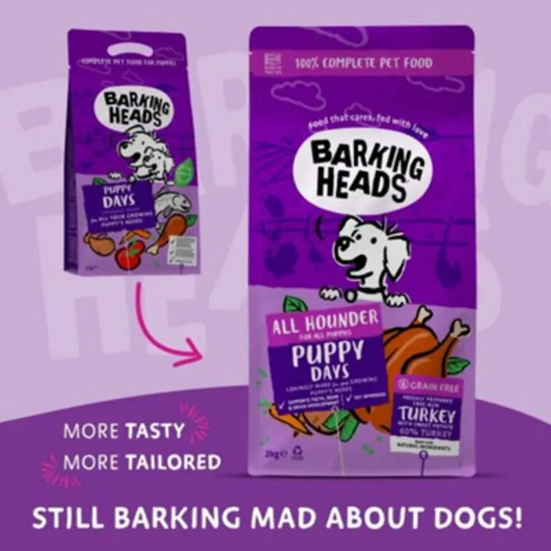 Barking Heads Grain All Hounder Puppy Days Turkey 2Kg