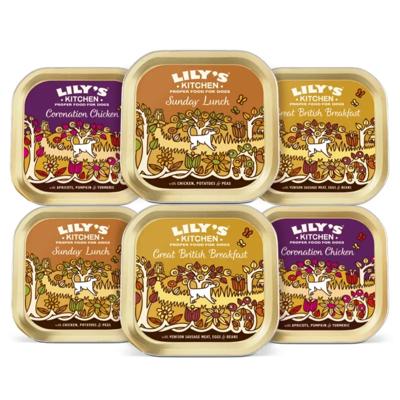 Lilys Kitchen Golden Dog Trays Weekend Favourites Multipack Size 6