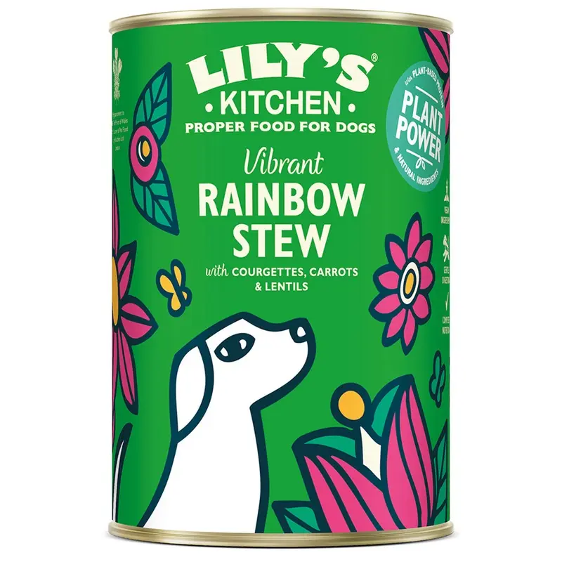 Lilys Kitchen Wet Adult Dog Food Plant-Based Vibrant Rainbow Stew Tin 400G