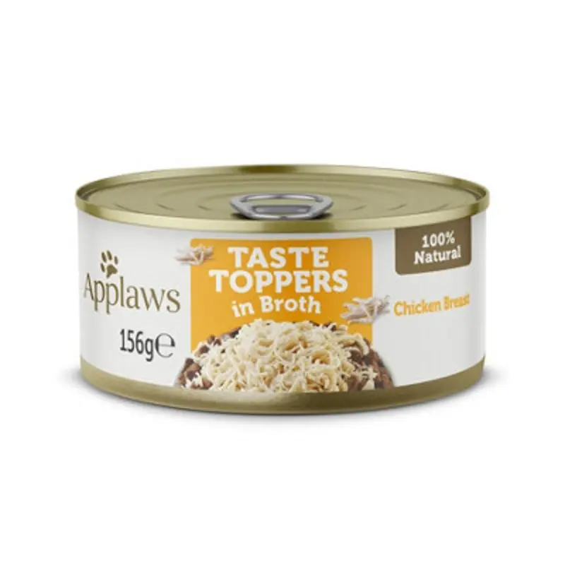 Applaws Taste Toppers Natural Chicken In Broth Tin 156G (Pack Of 12)