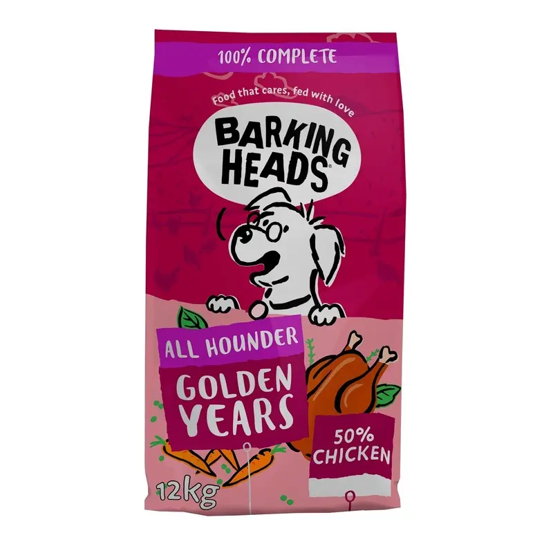 Barking Heads All Hounder Years Chicken Dog Dry Food - Golden 12Kg