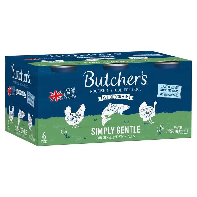 Butchers Simply Gentle Dog Food Tins, 6 x 390 g, Clear