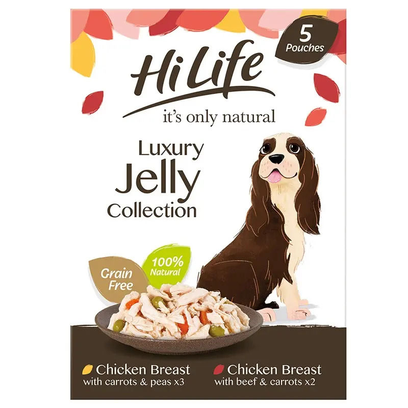 Hilife Its Only Natural The Luxury Jelly Collection Wet Adult Dog Food 5X100G