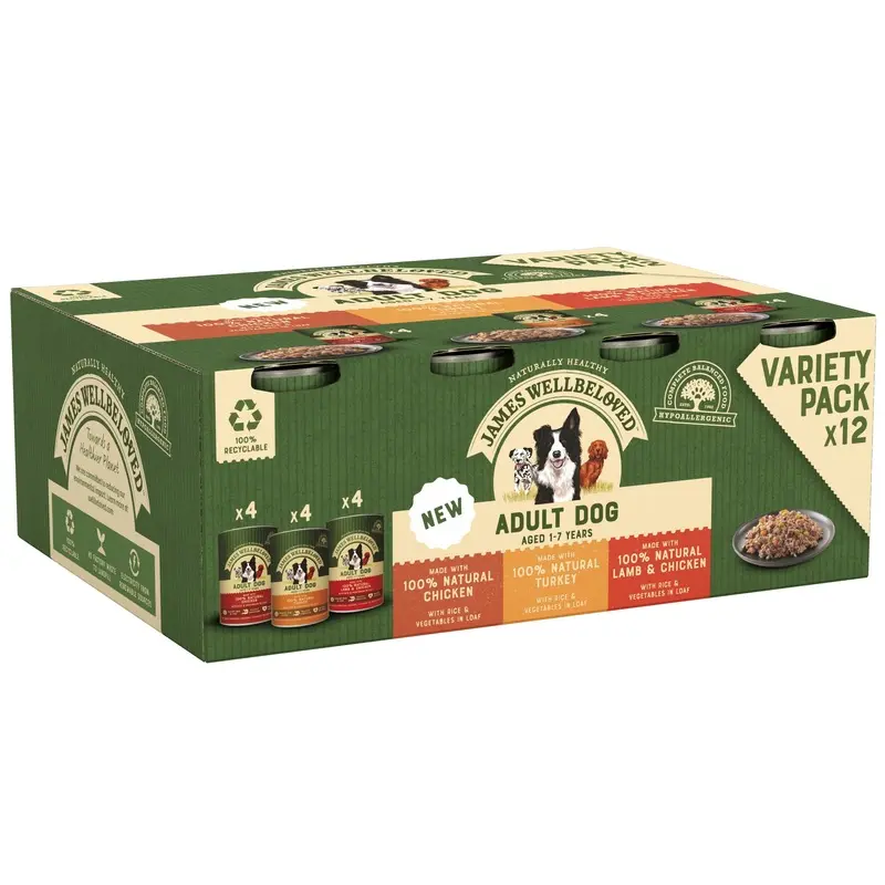 James Wellbeloved Adult Hypoallergenic Cans - Turkey, Lamb & Chicken In Loaf - 12 X 400G
