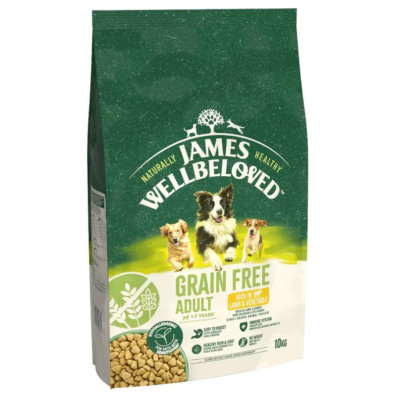 James Wellbeloved Grain Free Adult Dog Hypoallergenic Lamb & Vegetables - 10Kg