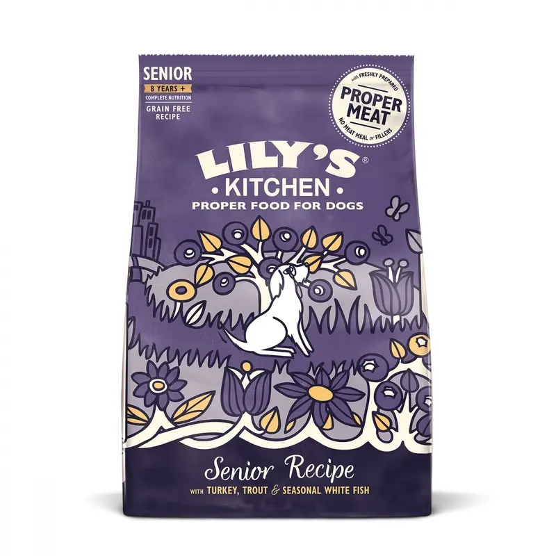 Lilys Kitchen Senior Recipe Dry Dog Food - White/Grain/Golden 1Kg
