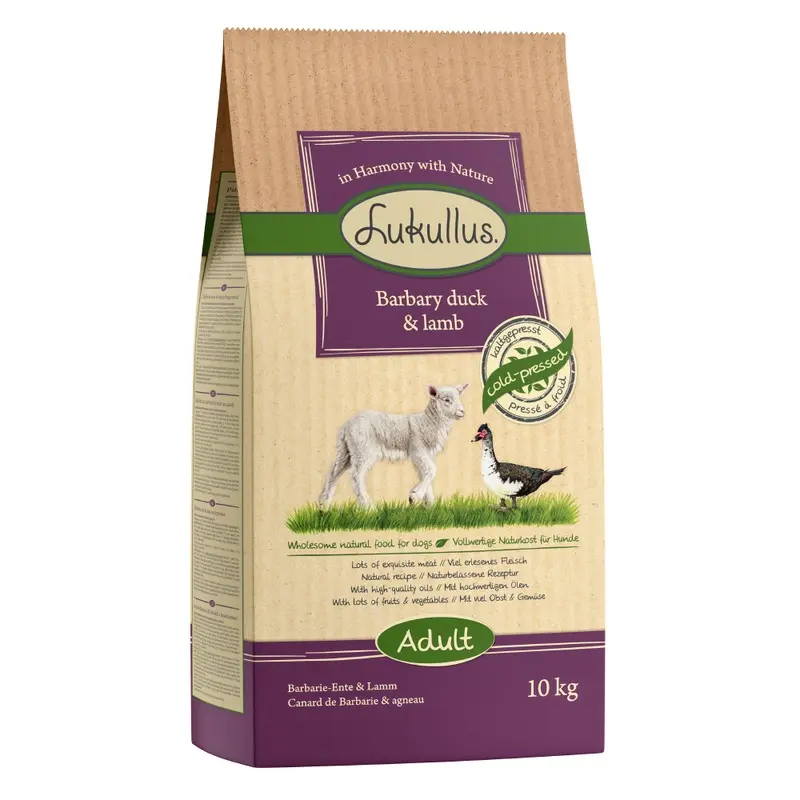 Lukullus Cold-Pressed Barbary Duck & Lamb - 10Kg