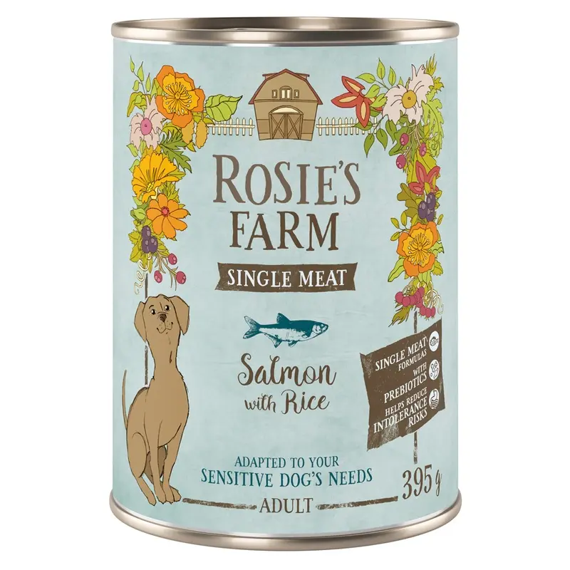 Rosies Farm Adult Single Meat Salmon & Rice - 6 X 395G