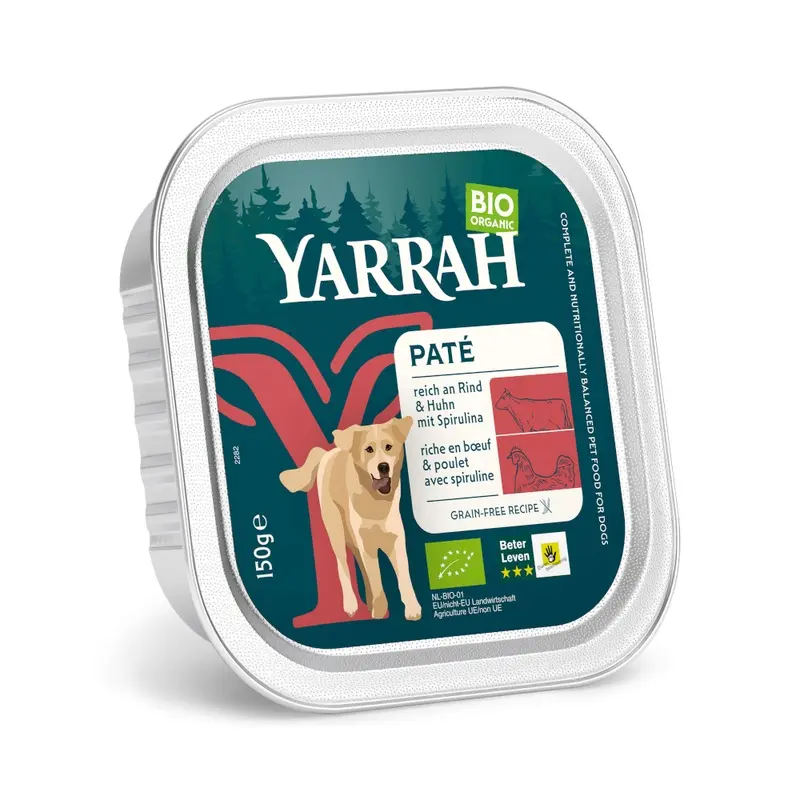 Yarrah Organic Pt 12 X 150G - Organic Beef With Organic Spirulina